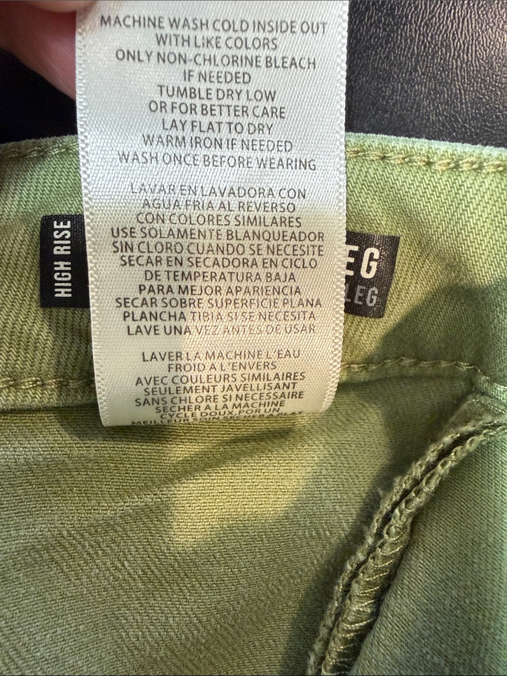 KUT From the Cloth Meg High Rise Wide Leg-Olive Crop Jeans 0 - Picture 10 of 10